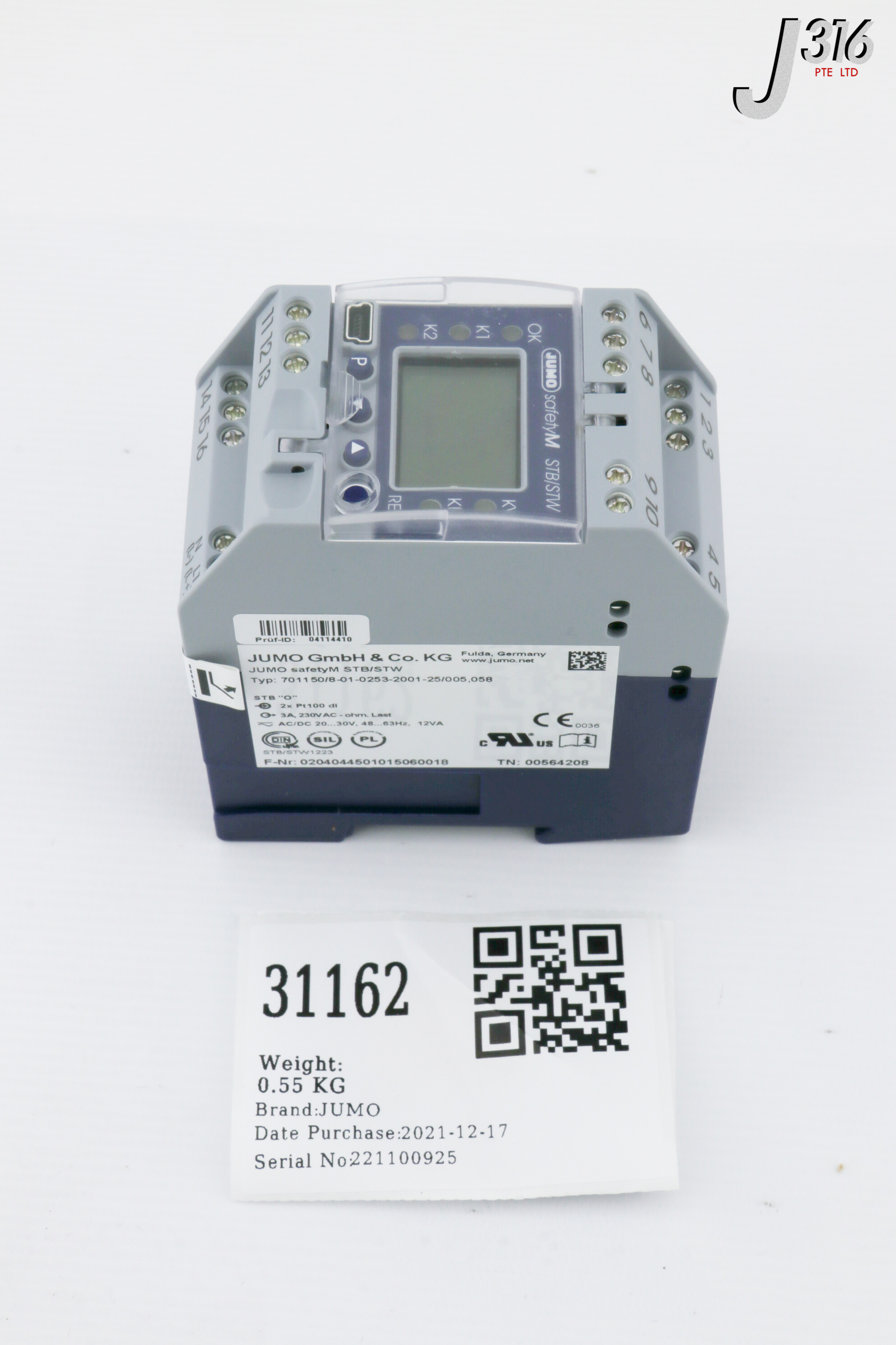 31162 JUMO SAFETY TEMP LMITR/MONTR (NEW) 701150/8-01-0253-2001-25